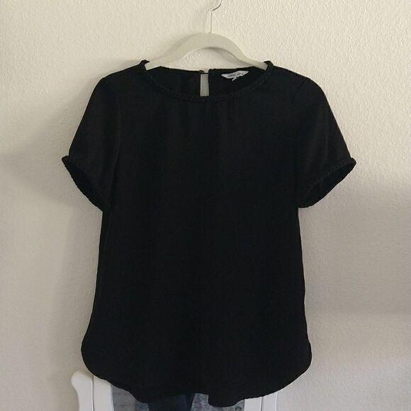 Naked Zebra Braided Detail Blouse Black size Small - Picture 6 of 7